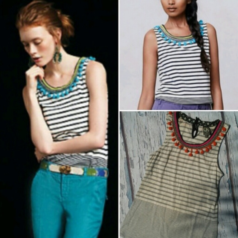 Anthropologie September pom tank